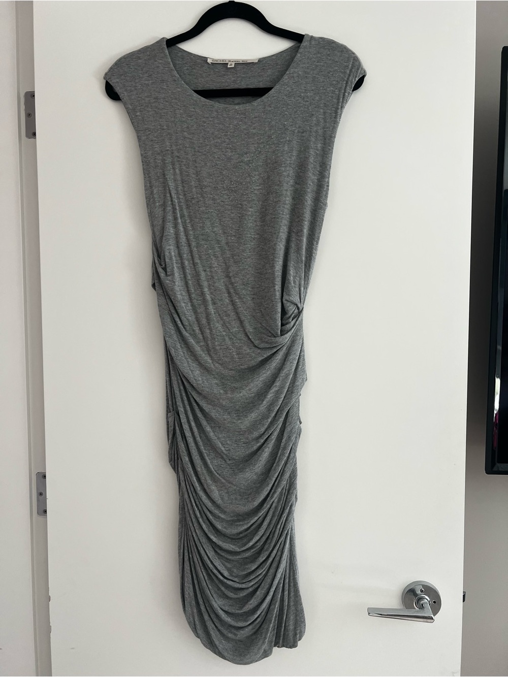RACHEL Rachel Roy Heather Gray Ruched Midi Dress